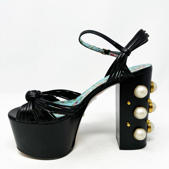 Gucci Allie Pearl Knot Platform Sandals Size 36.5 - Picture 7 of 12